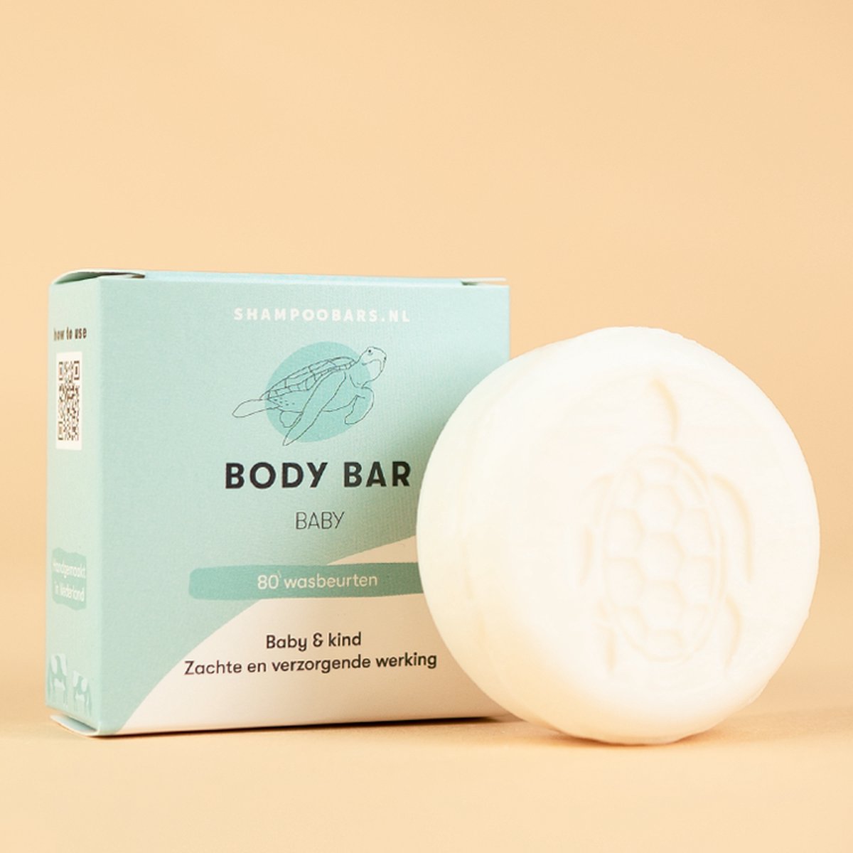 Body Bar Baby | Handgemaakt in Nederland | 80 wasbeurten | Plasticvrij | Dierproefvrij | Vegan | 100% biologisch afbreekbare verpakking