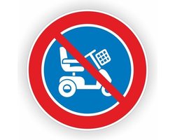 Parkeren scootmobiel verboden sticker.