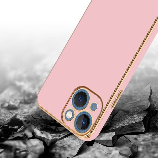 Coque Cadorabo pour Apple iPhone 14 PLUS en Rose Brillant - Or - Coque de protection en silicone TPU souple et avec protection pour appareil photo