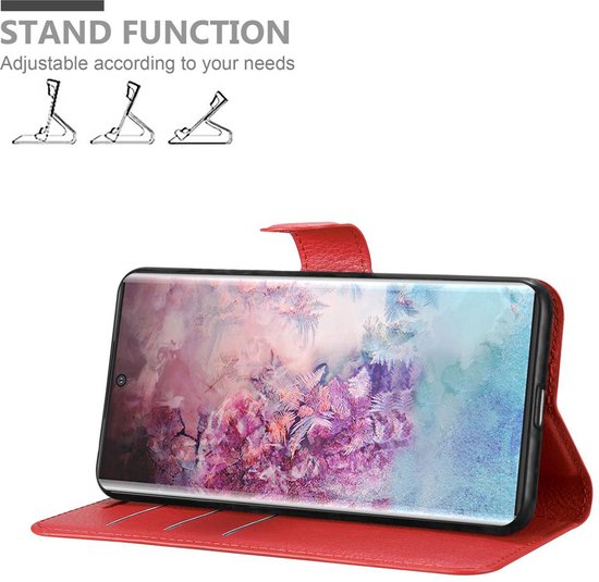 Coque Cadorabo pour Samsung Galaxy NOTE 10 PLUS en ROUGE CARMIN - Coque de protection avec fermeture magnétique