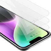Cadorabo 3x Screenprotector geschikt voor Apple iPhone 14 PLUS - Beschermende Pantser Film in KRISTALHELDER - Getemperd (Tempered) Display beschermend glas in 9H hardheid met 3D Touch