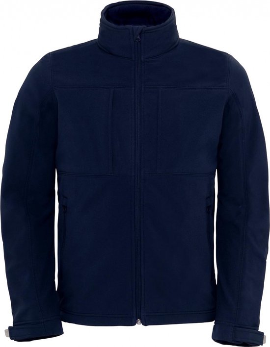 Outdoorjas Hooded Softshell/men met afneembare capuchon B&C Collectie maat 3XL Donkerblauw