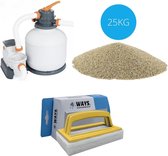 Bol.com Bestway - Zandfilterpomp 5678 L/u & Filterzand 25 kg & WAYS Scrubborstel aanbieding