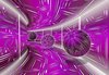 Papier peint photo Tunnel technologique 3D moderne Violet | VEXXL - 312 cm x 219 cm | Polaire 130gr / m2