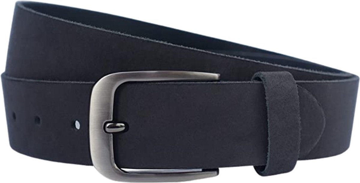 Fana Belts Leren Riem Nubuck Zwart - Taillemaat 125 cm - Echt Leer - Suède Riem - Riem Heren - Grote Maat