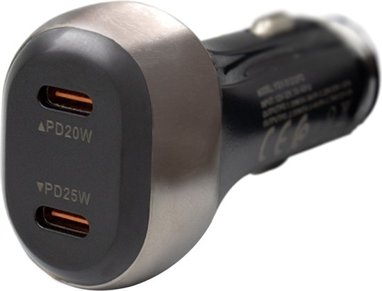 MMOBIEL Autolader Dual USB-C - 45W 2-Poorts Telefoon Oplader Auto