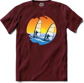 Wind Zeilen | Wind zeilen - Boot - Zeilboot - T-Shirt - Unisex - Burgundy - Maat XL