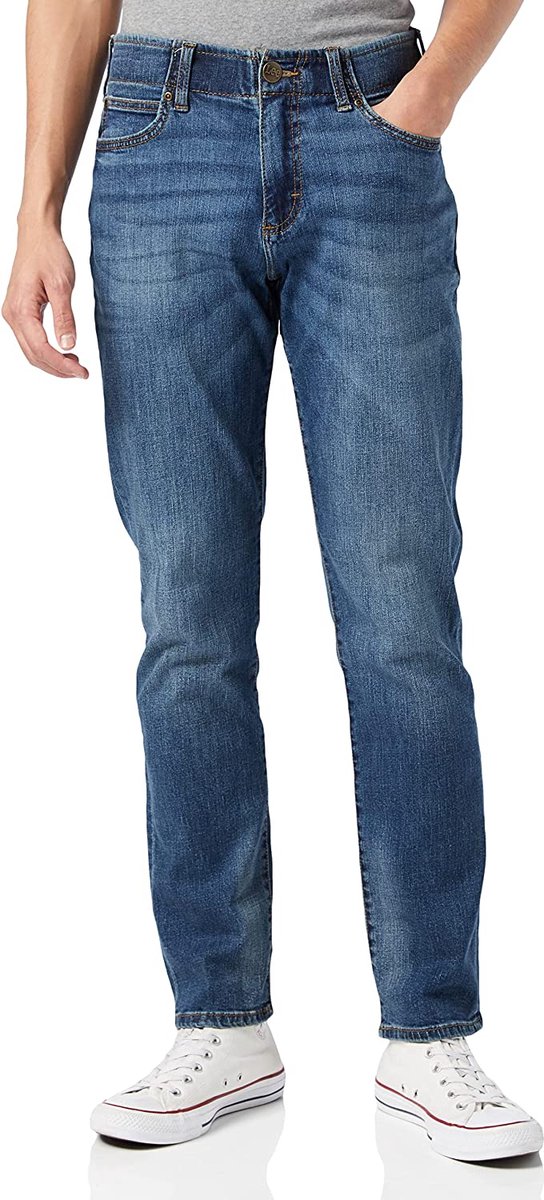 Lee Heren Extreme Motion Straight Fit Jeans – 38W 30L Lee® Five-pocketsbroek Extreme Motion Jeans voor heren Prima draagcomfort dankzij de katoenmix Straight fit/recht model Perfect voor werk en vrije tijd Maddox