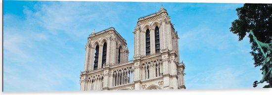 WallClassics - Dibond - Notre-Dame Kathedraal - Parijs - 120x40 cm Foto op Aluminium (Wanddecoratie van metaal)