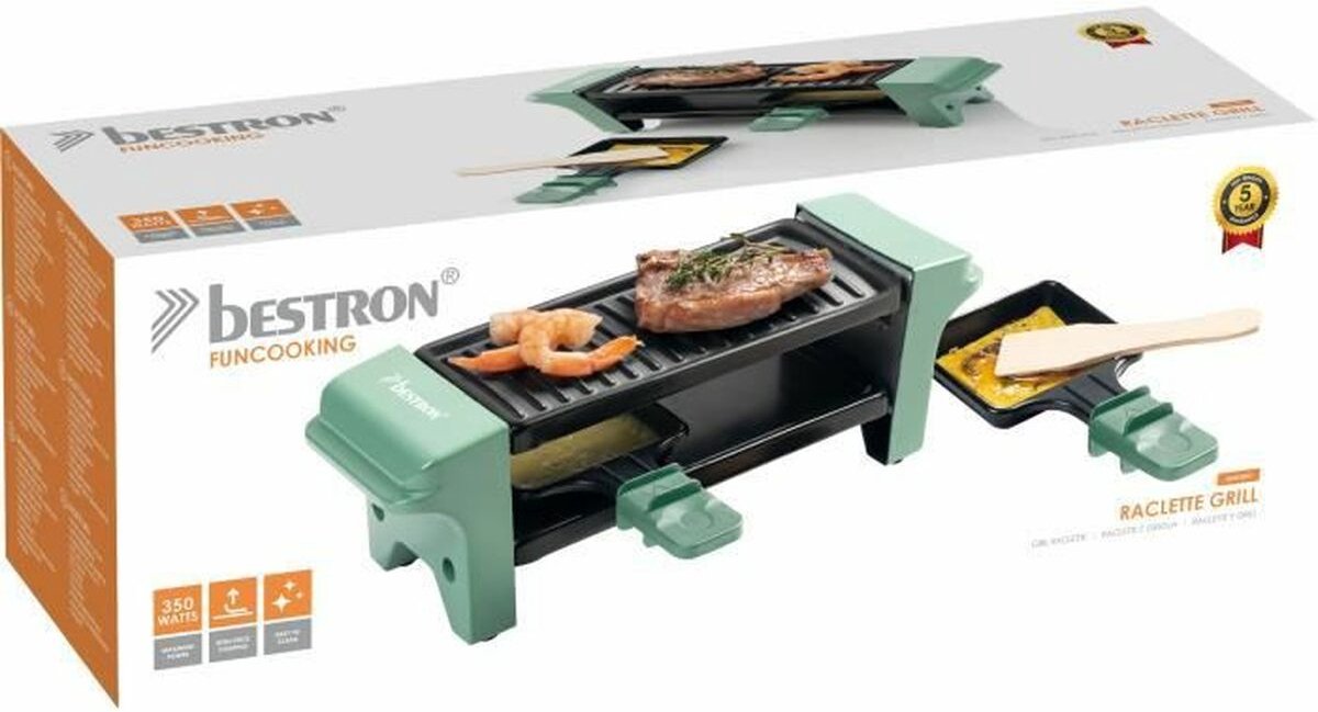 radiator overschreden Uitverkoop Bestron Mini Raclette, Gourmetstel voor 1 tot 2 personen, incl. 2 pannen &  2 houten... | bol.com