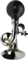 Traditionele Fietsbel – Zilver – Metaal & Rubber – Trompet Fiets Toeter