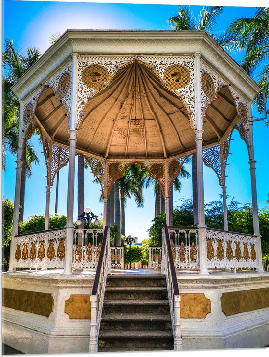 WallClassics - Acrylglas - Monument Kiosco De Comala - Mexico - 60x80 cm Foto op Acrylglas (Wanddecoratie op Acrylaat)