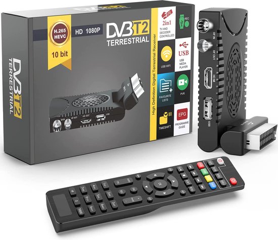 Digiquest RICD1205 Récepteur Terrestre Gratuit DVBT-T2 Full HD Pvr