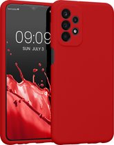 kwmobile telefoonhoesje geschikt voor Samsung Galaxy A23 4G / 5G - TPU backcover met siliconen coating - Smartphone case in klassiek rood