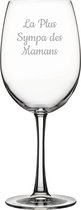 Verre à vin rouge gravé - 46cl - La Plus Sympa des Mamans