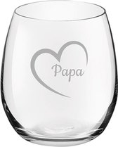 Gegraveerde Drinkglas 39cl Papa met hartje