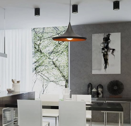 Industriële Hanglamp 3 Lampen - Diameter 16 Cm - E27 Kroonluchter Metaal In Kooistijl Geometrische Plafondlamp Keuken En Woonkamer Plafondlijst