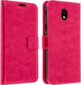 Geschikt voor Samsung Galaxy J3 2017 Wallet Case Kaarthouder roze