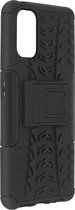 Geschikt voor Realme 7 Pro Shockproof Case met Metalen riemclip zwart