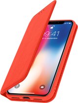 Geschikt voor Apple iPhone X/XS Wallet Flip Case, Standfunctie – Rood