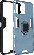 Geschikt voor Honor X8 Hybride Sshokbestendige hoes met ringsteun blauw