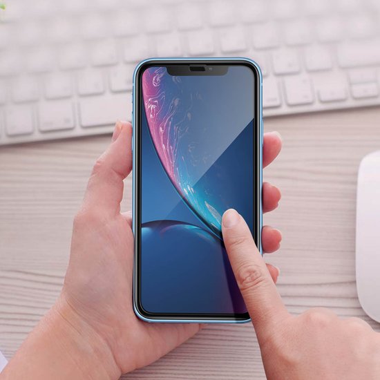 Verre trempé - iPhone X - Noir adhérence intégrale