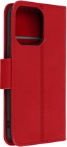 Geschikt voor Apple iPhone 13 Pro Max Leren Cover Kaarthouder Premium Stand Function rood
