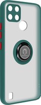 Geschikt voor Realme C21Y/C25Y Bi-materiaal Case Ring Video-Ondersteuning groen