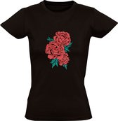 Rozen Dames T-shirt | bloemen | roos | Valentijnsdag | liefde | love | moederdag | Zwart