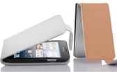 Cadorabo Hoesje geschikt voor Huawei ASCEND G510 / G520 / G525 in MAGNESIUM WIT - Beschermhoes in flip-design Case Cover van getextureerd imitatieleer