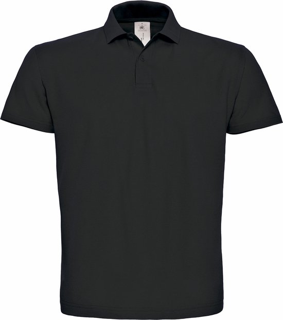 Unisex Polo korte mouwen ID.001 Zwart merk B&C maat 4XL