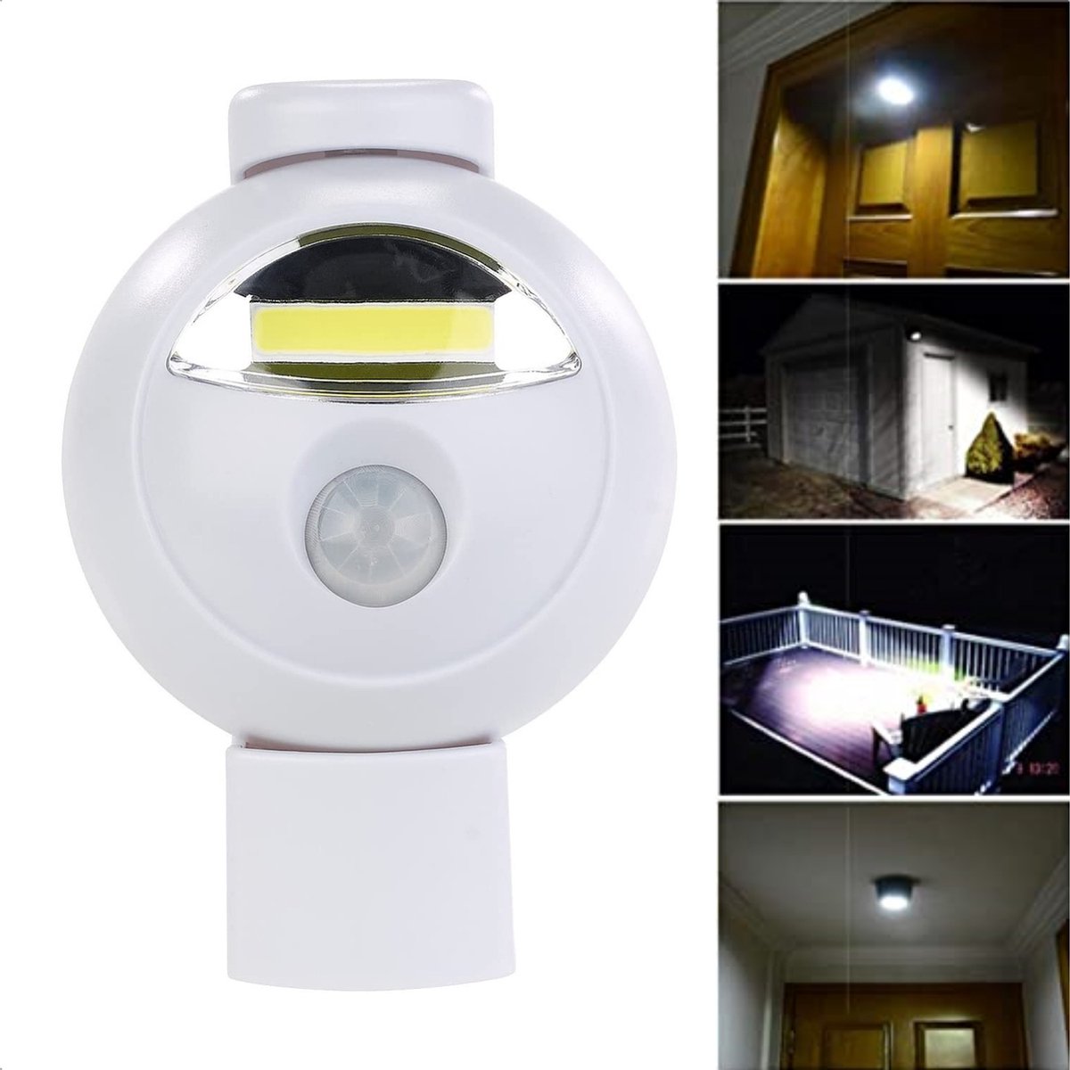 Cheqo® Bewegingsmelder - Lamp met Bewegingssensor voor Binnen en Buiten - Plafondlamp - 0 tot 5m Afstand - Automatisch Aan/Uit - 25sec Vertraging - Wandmontage - Op Batterijen