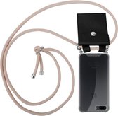 Cadorabo Hoesje geschikt voor Apple iPhone 7 PLUS / 7S PLUS / 8 PLUS in PEARLY ROSE GOUD - Silicone Mobiele telefoon ketting beschermhoes met zilveren ringen, koordriem en afneembaar etui