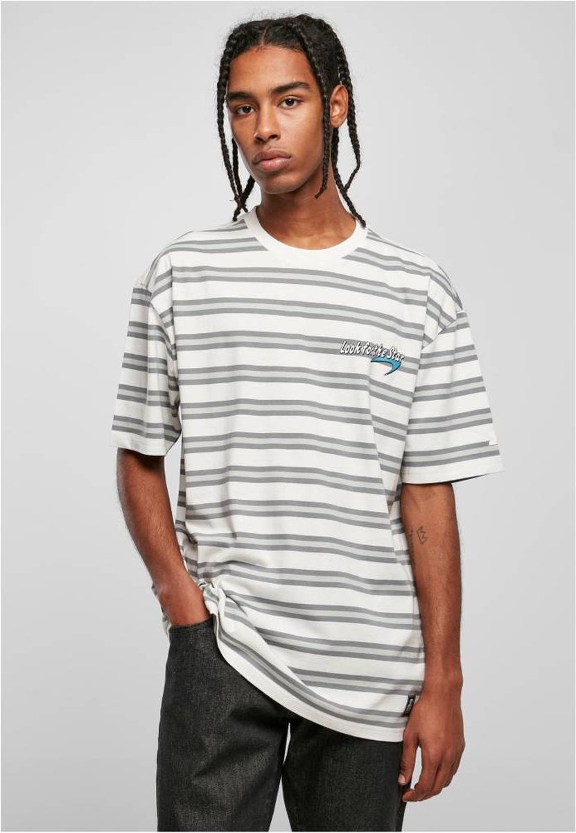 Starter Black Label - Look for the Star Striped Oversize Heren T-shirt - XL - Grijs