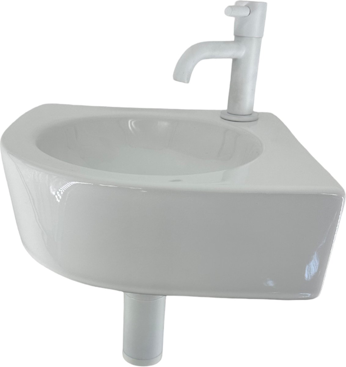 Fonteinset Lotte L'aqua Keramisch met Mat wit kraan en sifon