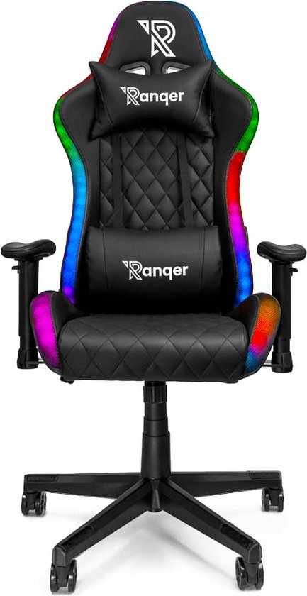Ranqer Halo Gamestoel RGB / LED - Gaming Chair - RGB verlichting - Gaming Stoel met licht - Zwart