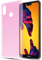 Cadorabo Hoesje geschikt voor Huawei P20 LITE 2018 / NOVA 3E in TRANSPARANT ROZE - Beschermhoes gemaakt van flexibel TPU Silicone Case Cover