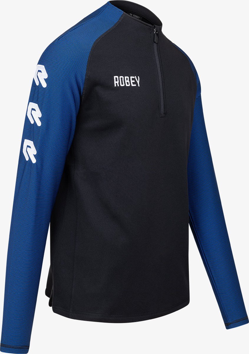 Robey Performance Ziptop Kinderen - Zwart / Royal | Maat: 128