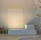 LED- Tableau de disque - Lampe inscriptible (verticale) - Veilleuse - Verre acrylique - Planificateur lumineux et tableau de notes - Stylo inclus