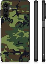 Smartphonehoesje Geschikt voor Samsung Galaxy A14 5G GSM Hoesje met Zwarte rand Camouflage