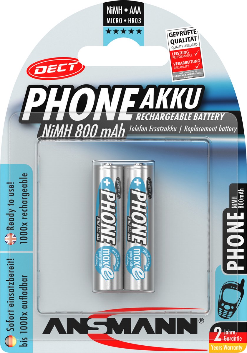 Ansmann 5035332 huishoudelijke batterij AAA Nikkel-Metaalhydride (NiMH)