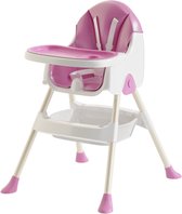 K IKIDO Kinderstoel 3 in 1 - Inklapbare Eetstoel - met opbergmand - Afneembare plaat - Verstelbaar Baby Stoel - Combinatie kinderstoel - Baby Eetstoel - Baby kinderstoel - 5-punts gordel - MAX40kg