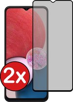 Screenprotector Geschikt voor Samsung A13 5G Screenprotector Privacy Glas Gehard Full Cover - Screenprotector Geschikt voor Samsung Galaxy A13 5G Screenprotector Privacy Tempered Glass - 2 PACK