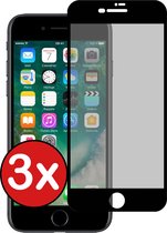 Screenprotector Geschikt voor iPhone 8 Screenprotector Privacy Glas Gehard Full Cover - Screenprotector Geschikt voor iPhone 8 Screenprotector Privacy Tempered Glass - 3 PACK