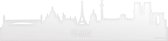 Skyline Parijs Wit Glanzend - 80 cm - Woondecoratie - Wanddecoratie - Meer steden beschikbaar - Woonkamer idee - City Art - Steden kunst - Cadeau voor hem - Cadeau voor haar - Jubileum - Trouwerij - WoodWideCities