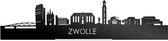 Standing Skyline Zwolle Zwart Glanzend - 60 cm - Woondecoratie design - Decoratie om neer te zetten en om op te hangen - Meer steden beschikbaar - Cadeau voor hem - Cadeau voor haar - Jubileum - Verjaardag - Housewarming - Interieur - WoodWideCities