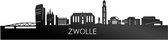 Skyline Zwolle Zwart Glanzend - 120 cm - Woondecoratie - Wanddecoratie - Meer steden beschikbaar - Woonkamer idee - City Art - Steden kunst - Cadeau voor hem - Cadeau voor haar - Jubileum - Trouwerij - WoodWideCities