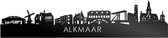 Skyline Alkmaar Zwart Glanzend - 80 cm - Woondecoratie - Wanddecoratie - Meer steden beschikbaar - Woonkamer idee - City Art - Steden kunst - Cadeau voor hem - Cadeau voor haar - Jubileum - Trouwerij - WoodWideCities