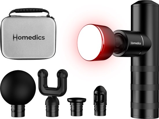 HoMedics Myti Draadloze Massage Gun - 5 Opzetstukken - USB-C Oplaadbaar - 4 Intensiteitsinstellingen