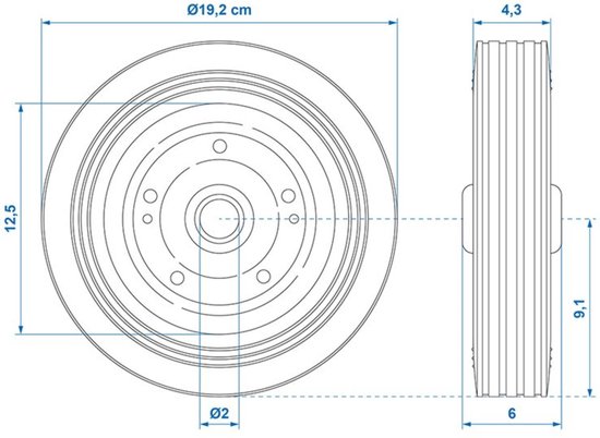 ProPlus Neuswielband - Metalen velg - Massief rubber - Ø 200 x 50 mm - 150 kg capaciteit van ProPlus — afbeelding 4